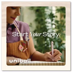 uni-ball Medium 0.7 mm Zento Retractable Gel Pen - Black Ink, Assorted Barrel (1-Dozen)