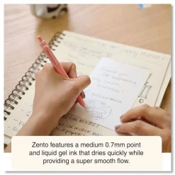 uni-ball Medium 0.7 mm Zento Retractable Gel Pen - Black Ink, Assorted Barrel (1-Dozen)