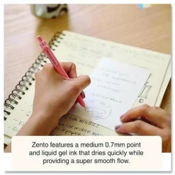 uni-ball Medium 0.7 mm Zento Retractable Gel Pen - Black Ink, Assorted Barrel Colors (1-Dozen)