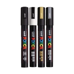 uni-ball Medium Bullet Tip Water-Based Paint Markers - Assorted Colors (4/Set)