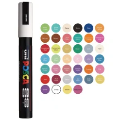 uni-ball Medium Bullet Tip 1.8 mm/2.5 mm Water-Based Paint Markers - Assorted Colors (8/Set)