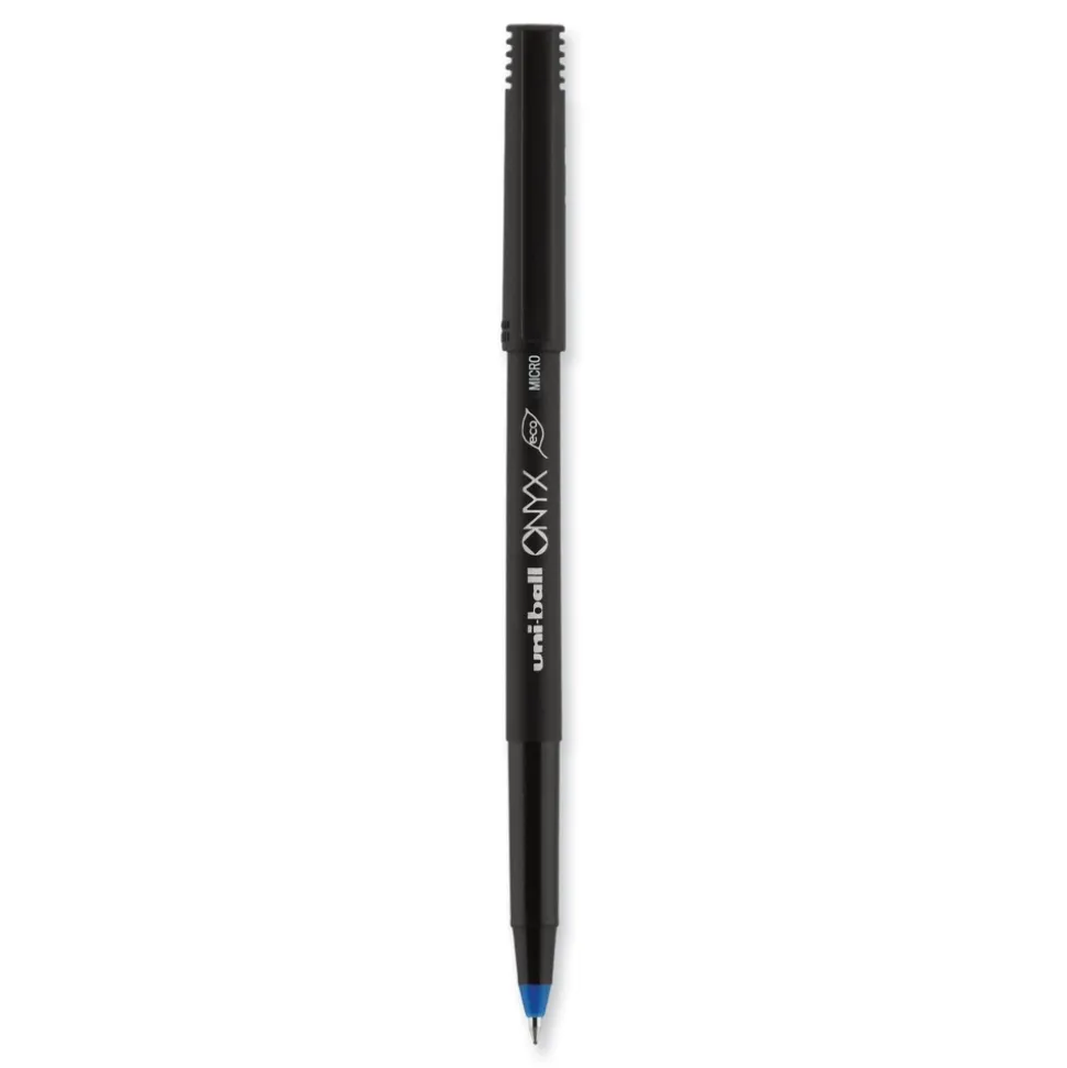 uni-ball ONYX Extra-Fine 0.5 mm Roller Ball Pen - Black/Blue Barrel (1-Dozen)