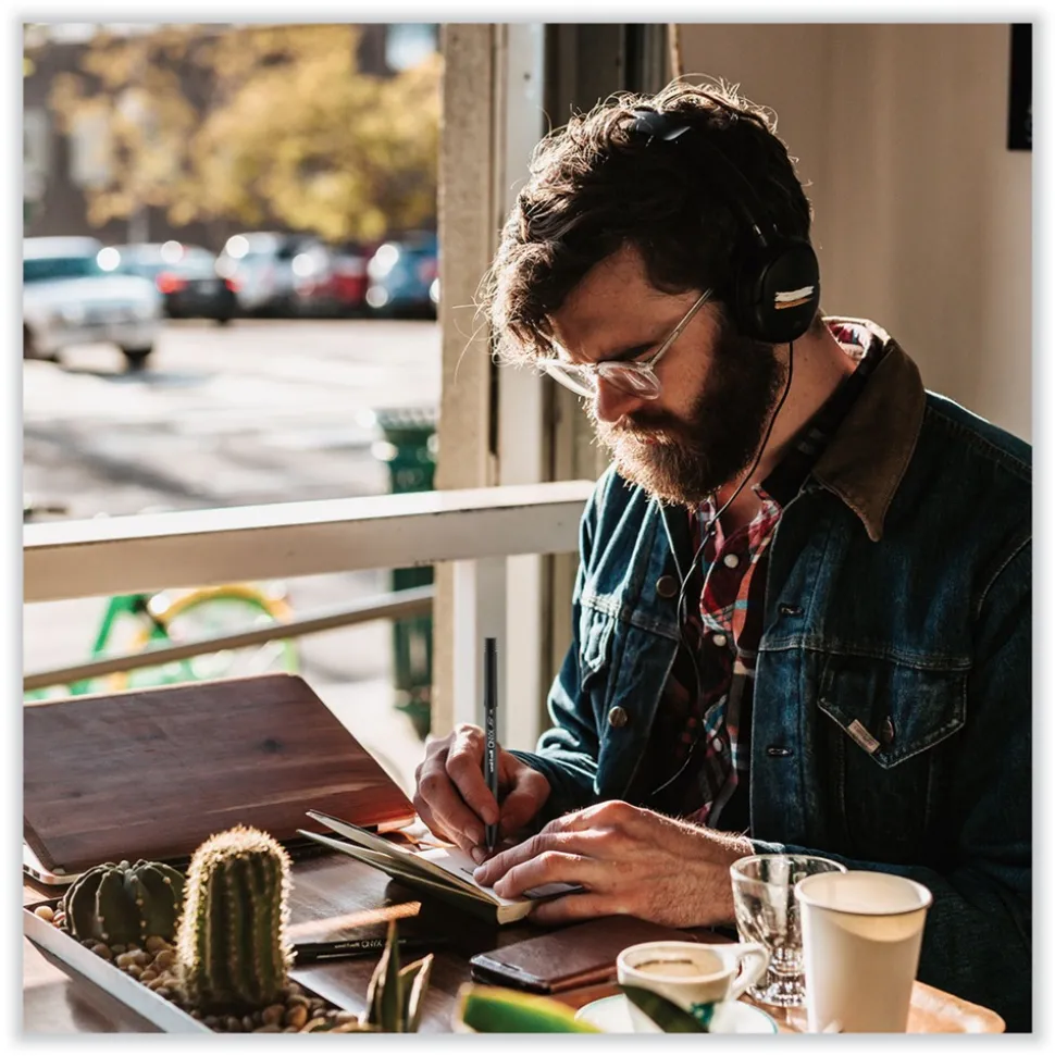 uni-ball ONYX Extra-Fine 0.5 mm Roller Ball Pen - Black/Blue Barrel (1-Dozen)