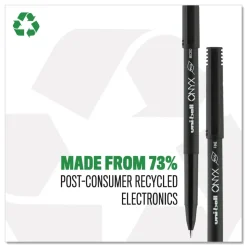 uni-ball ONYX Extra-Fine 0.5 mm Roller Ball Pen - Black Ink/Black Barrel (1-Dozen)