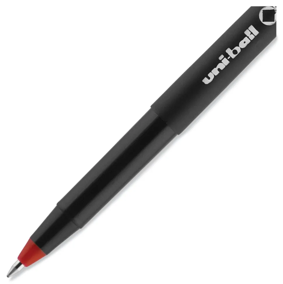 uni-ball ONYX Extra-Fine 0.5 mm Roller Ball Pen - Black/Red Barrel (1-Dozen)
