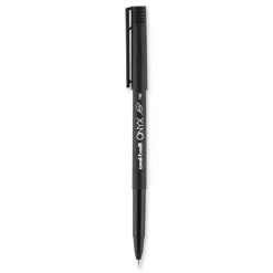 uni-ball ONYX Fine 0.7 mm Roller Ball Pen - Black Ink/Black Barrel (1-Dozen)