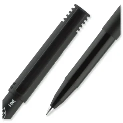 uni-ball ONYX Fine 0.7 mm Roller Ball Pen - Black Ink/Black Barrel (1-Dozen)