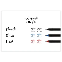 uni-ball ONYX Fine 0.7 mm Roller Ball Pen - Black Ink/Black Barrel (1-Dozen)