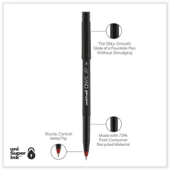 uni-ball ONYX Fine 0.7 mm Roller Ball Pen - Black/Red Barrel (1-Dozen)