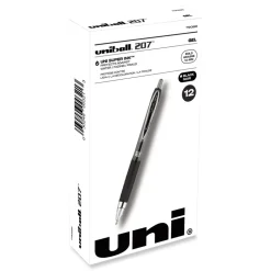 uni-ball Signo 207 Bold 1 millimeter Retractable Gel Pen - Black Ink/Smoke/Black Barrel (1-Dozen)