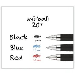 uni-ball Signo 207 Bold 1 millimeter Retractable Gel Pen - Black Ink/Smoke/Black Barrel (1-Dozen)