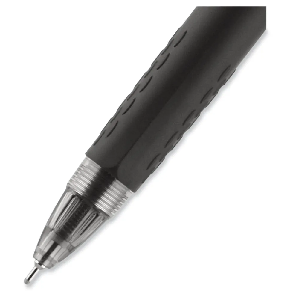 uni-ball Signo 207 Medium 0.7 millimeter Retractable Needle Point Gel Pen - Black Ink/Clear/Black Barrel (1-Dozen)