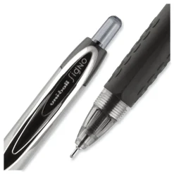 uni-ball Signo 207 Medium 0.7 millimeter Retractable Needle Point Gel Pen - Black Ink/Clear/Black Barrel (1-Dozen)