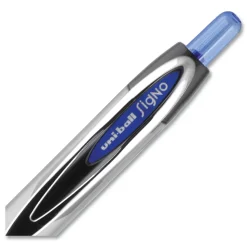 uni-ball Signo 207 Medium 0.7 millimeter Retractable Needle Point Gel Pen - Blue Ink/Clear/Black/Blue Barrel (1-Dozen)