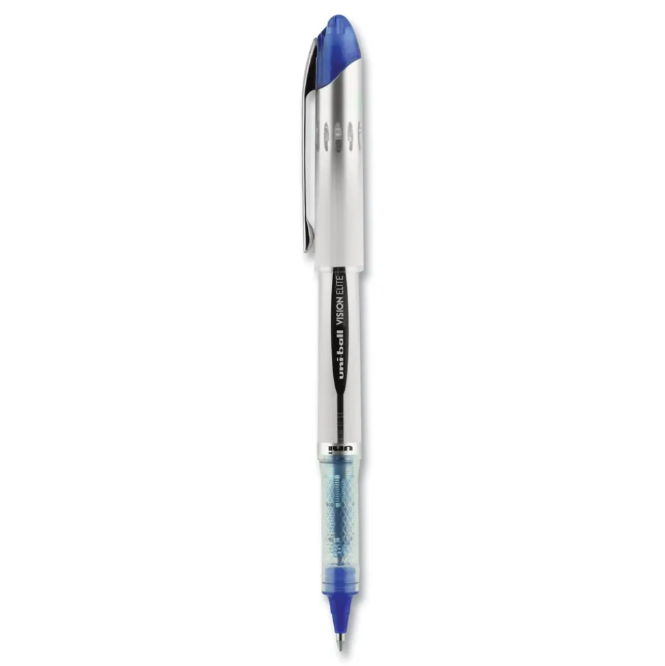 uni-ball VISION ELITE Bold 0.8 mm Hybrid Gel Pen - Blue Ink/White/Blue/Clear Barrel