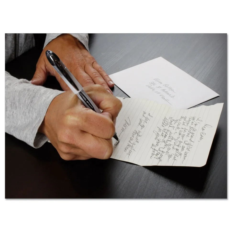 uni-ball VISION ELITE Bold 0.8 mm Hybrid Gel Pen - Blue Ink/White/Blue/Clear Barrel