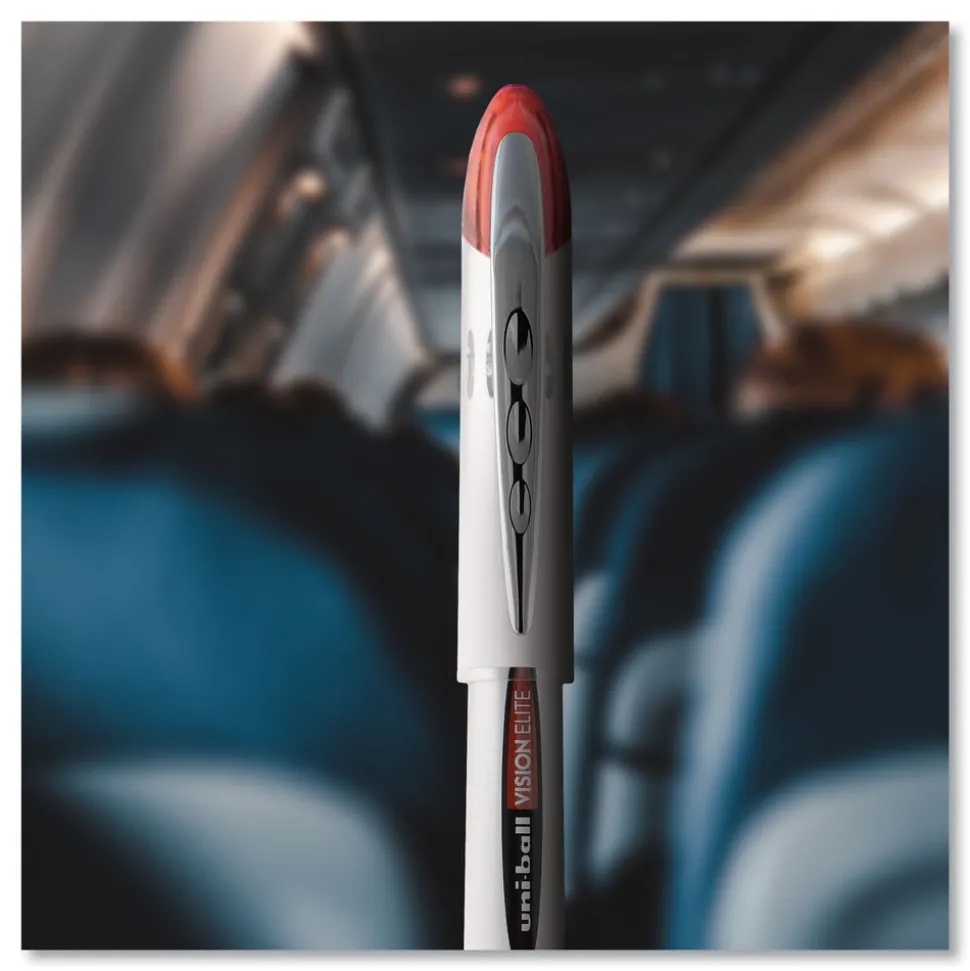 uni-ball VISION ELITE Bold 0.8 mm Hybrid Gel Pen - Blue Ink/White/Blue/Clear Barrel