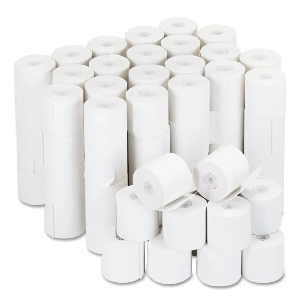 Universal 0.5 in. Core 2.25 in. x 126 ft. Impact and Inkjet Print Bond Paper Rolls - White (100/Carton)