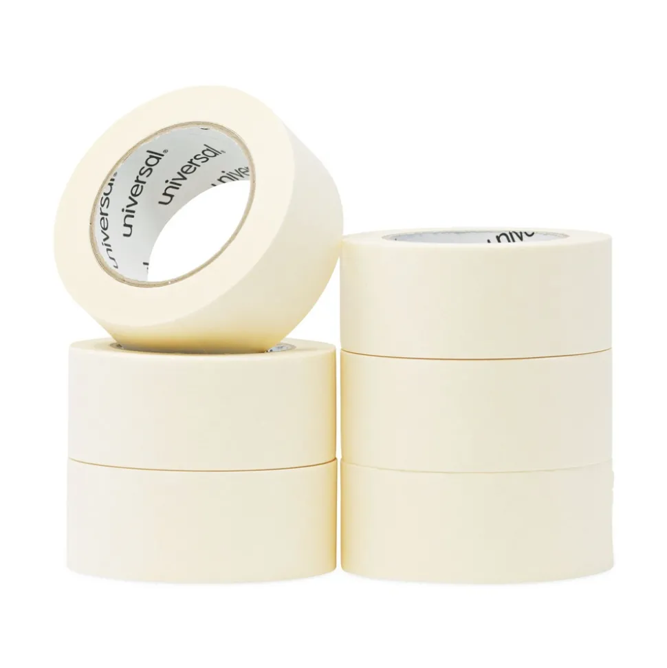 Universal 3 in. Core 48 mm x 54.8 in. General Purpose Masking Tape - Beige (24/Carton)