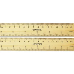 Universal 6 in. Long Standard/Metric Flat Wood Ruler (2/Pack)