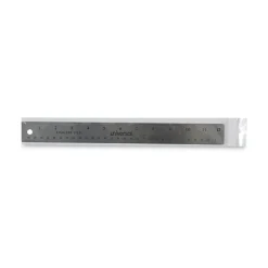 Universal 12 in. Long Standard/Metric Stainless Steel Ruler with Cork Back and Hanging Hole