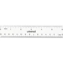 Universal 6 in. Long Standard/Metric Plastic Ruler - Clear (2/Pack)