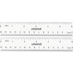 Universal 6 in. Long Standard/Metric Plastic Ruler - Clear (2/Pack)