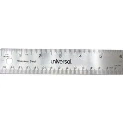 Universal 6 in. Long Standard/Metric Stainless Steel Ruler