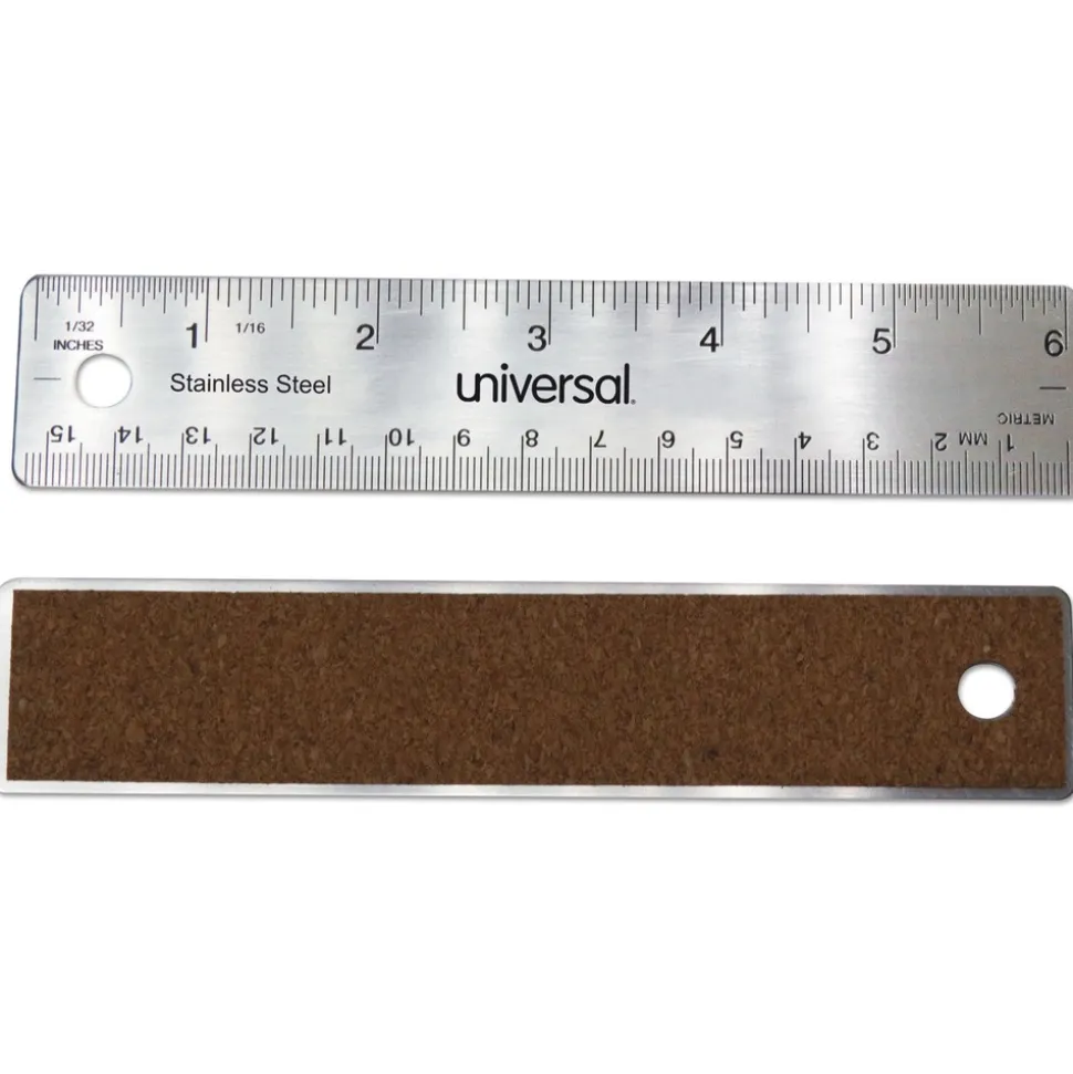 Universal 6 in. Long Standard/Metric Stainless Steel Ruler
