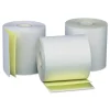Universal 3 in. x 90 ft. 0.44 in. Core Carbonless Paper Rolls - White/Canary (50/Carton)