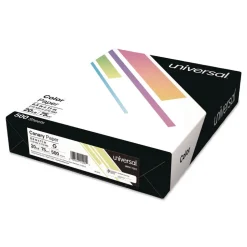 Universal 8.5 in. x 11 in. 20 lbs. Bond Weight Deluxe Colored Paper - Canary (10 Reams/Carton)