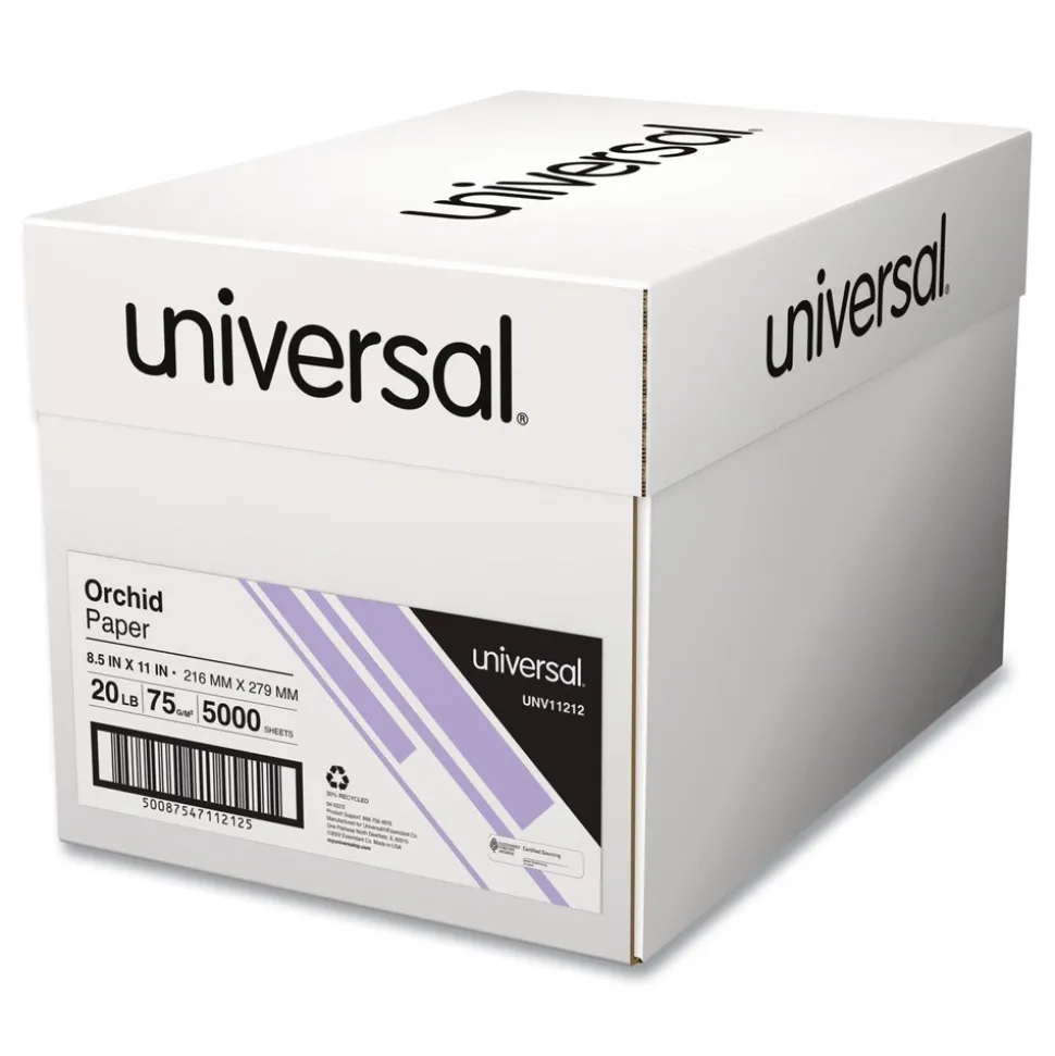 Universal 8.5 in. x 11 in. 20 lbs. Bond Weight Deluxe Colored Paper - Orchid (10 Reams/Carton)