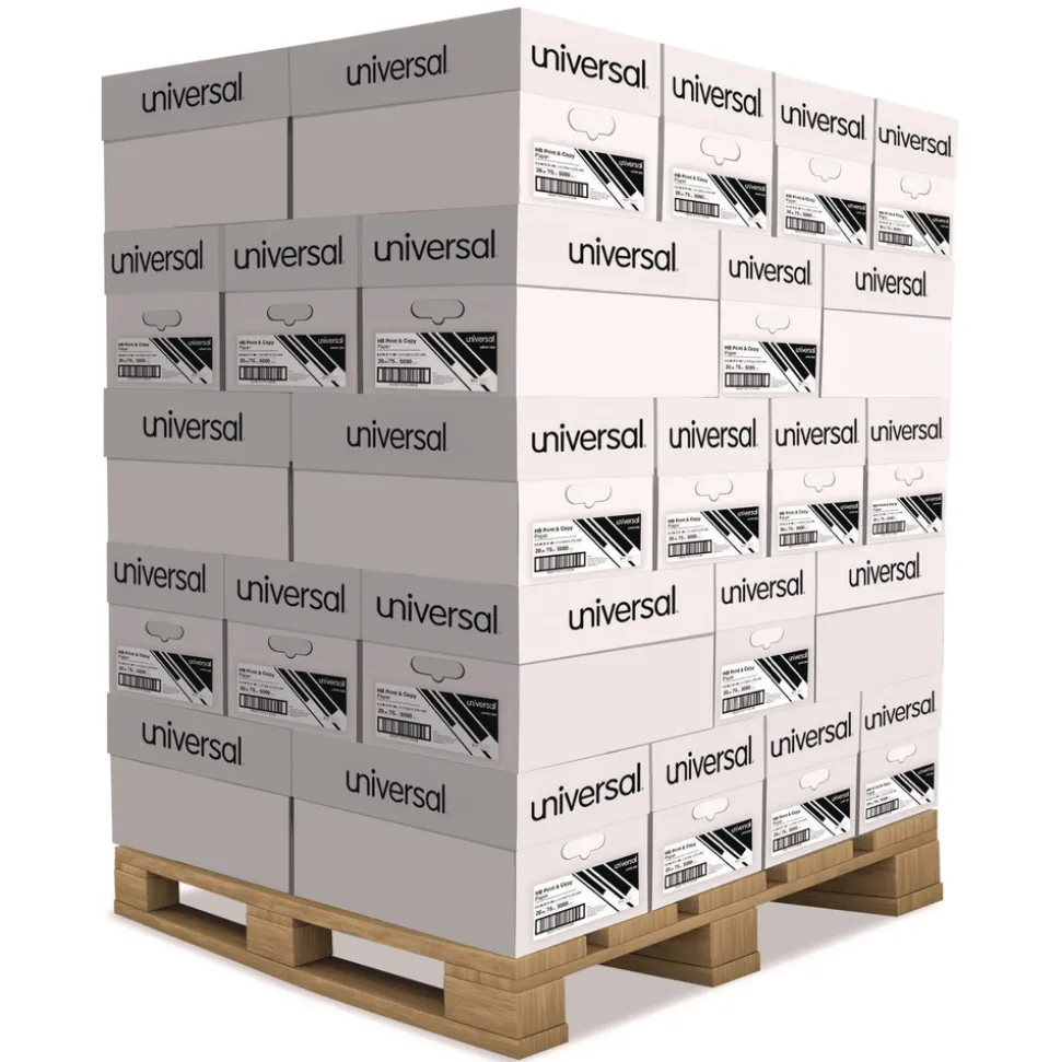 Universal 8.5 in. x 11 in. 20 lbs. Bond Weight High-Bright Multipurpose Paper - White (1-Pallet)