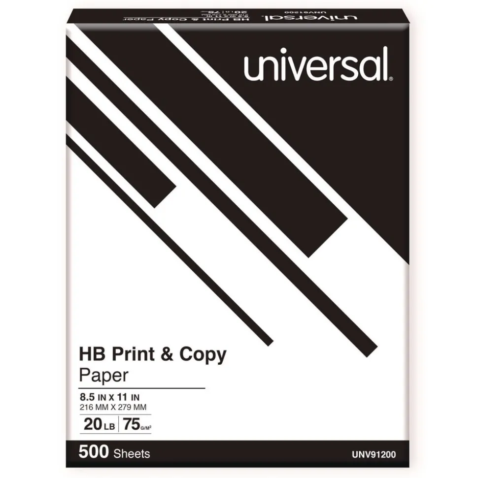 Universal 8.5 in. x 11 in. 20 lbs. Bond Weight High-Bright Multipurpose Paper - White (1-Pallet)