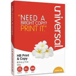Universal 8.5 in. x 11 in. 20 lbs. Bond Weight High-Bright Multipurpose Paper - White (10/Carton)