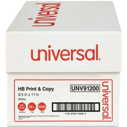 Universal 8.5 in. x 11 in. 20 lbs. Bond Weight High-Bright Multipurpose Paper - White (10/Carton)