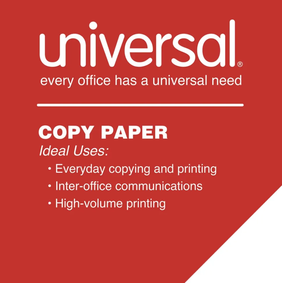 Universal 8.5 in. x 11 in. 20 lbs. Bond Weight High-Bright Multipurpose Paper - White (10/Carton)