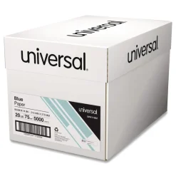 Universal 8.5 in. x 11 in. 20 lbs. Bond Weight Deluxe Colored Paper - Blue (10 Reams/Carton)