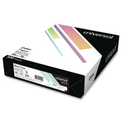Universal 8.5 in. x 11 in. 20 lbs. Bond Weight Deluxe Colored Paper - Blue (10 Reams/Carton)