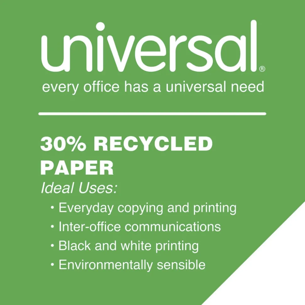 Universal 8.5 in. x 11 in. 30 Percent Recycled Copy Paper - White (1-Pallet)