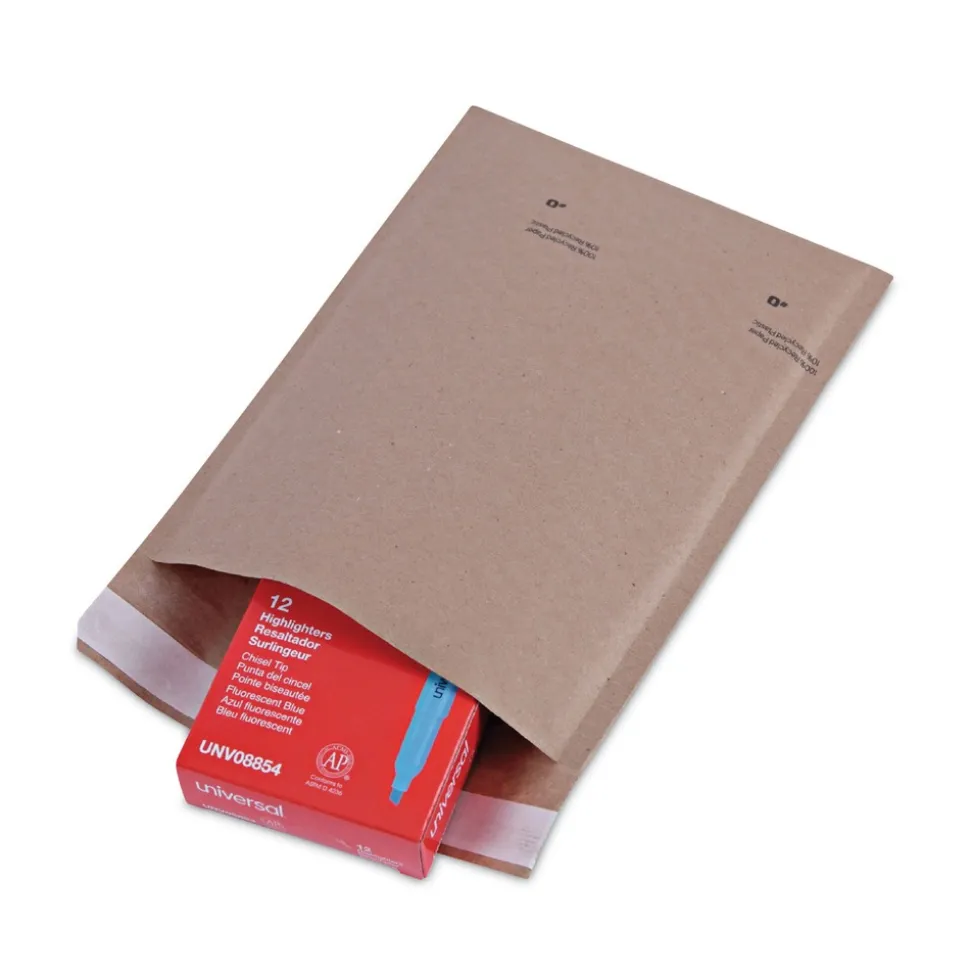 Universal 6 in. x 10 in. Barrier Bubble Air Cell Cushion Self-Adhesive Closure #0 Natural Self-Seal Cushioned Mailer - Kraft (200/Carton)