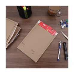 Universal 6 in. x 10 in. Barrier Bubble Air Cell Cushion Self-Adhesive Closure #0 Natural Self-Seal Cushioned Mailer - Kraft (200/Carton)