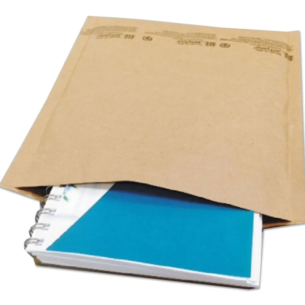 Universal 8.5 in. x 12 in. Barrier Bubble Air Cell Cushion Self-Adhesive Closure #2 Natural Self-Seal Cushioned Mailer - Kraft (100/Carton)