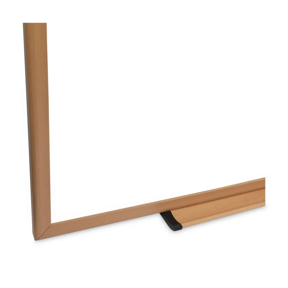 Universal 48 in. x 36 in. Deluxe Melamine Dry Erase Board - Melamine White Surface, Oak Fiberboard Frame