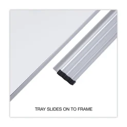 Universal 36 in. x 24 in. Deluxe Porcelain Magnetic Dry Erase Board - White Surface, Aluminum Frame