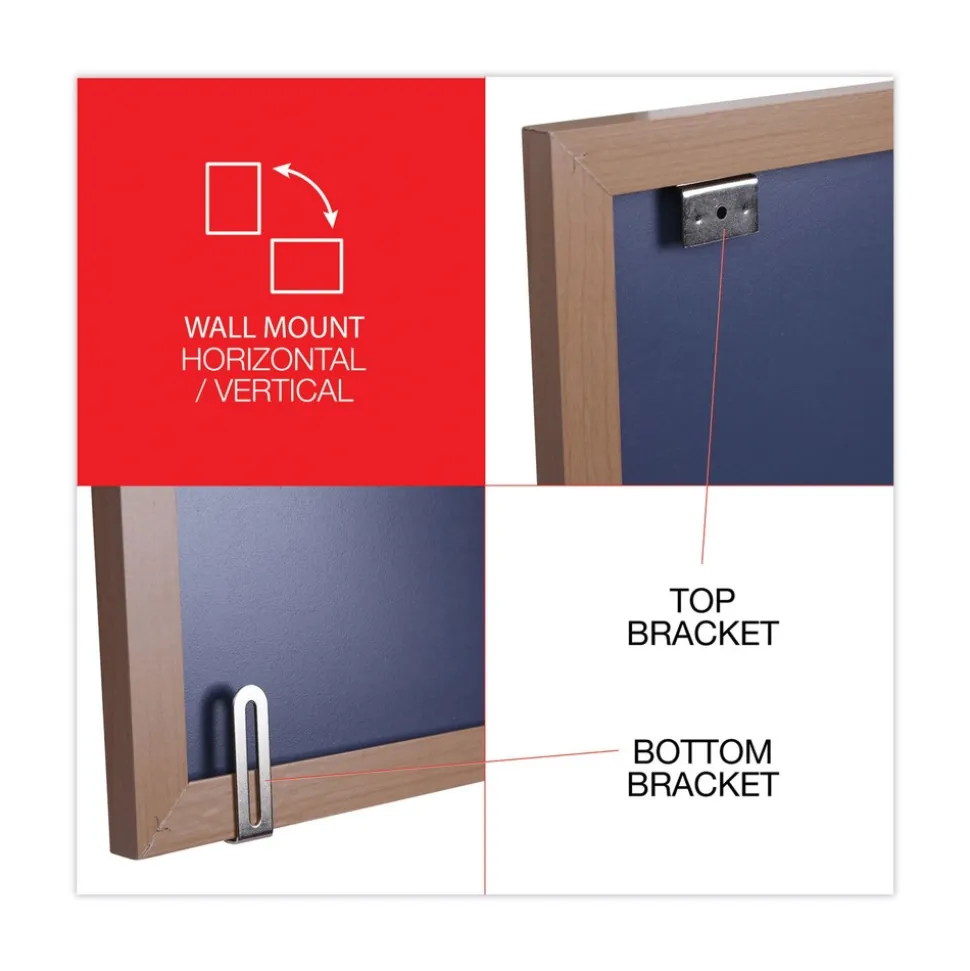 Universal 96 in. x 48 in. Deluxe Melamine Dry Erase Board - Melamine White Surface, Oak Fiberboard Frame