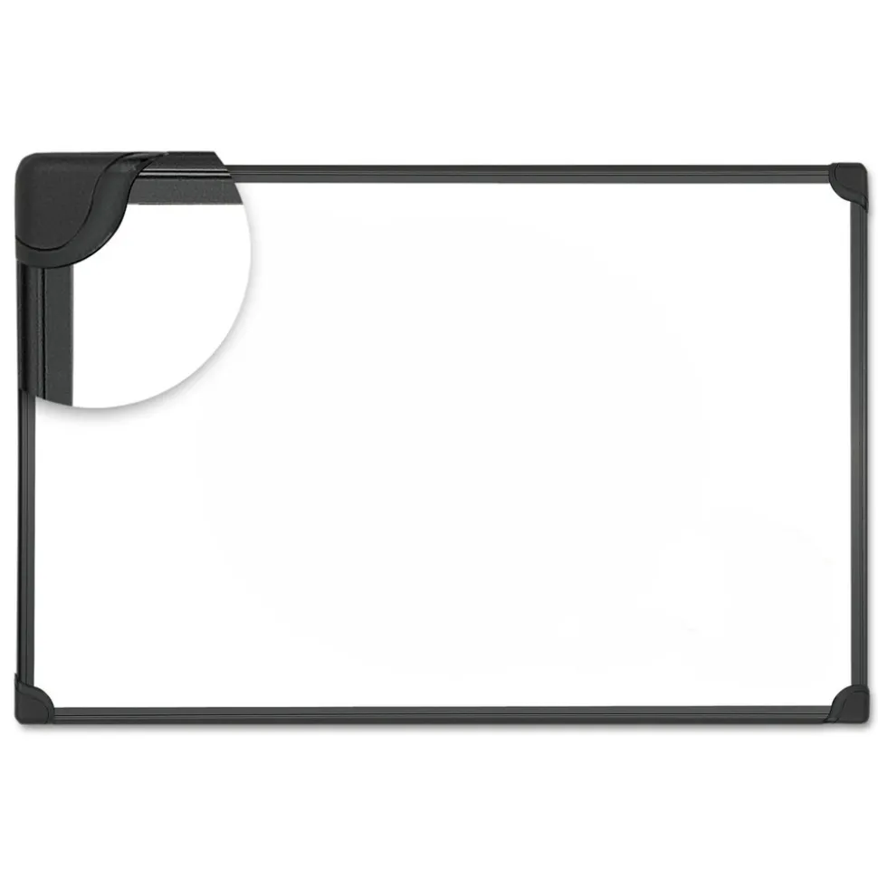 Universal 48 in. x 36 in. Design Series Magnetic Steel Dry Erase Board - White, Black Frame