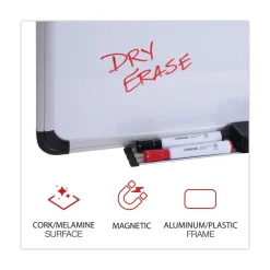 Universal 24 in. x 18 in. Melamine Cork/Dry Erase Board - Tan/White Surface, Aluminum/Plastic Frame