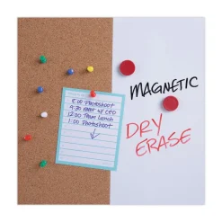 Universal 24 in. x 18 in. Melamine Cork/Dry Erase Board - Tan/White Surface, Aluminum/Plastic Frame