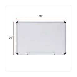 Universal 36 in. x 24 in. Modern Melamine Dry Erase Board - White Surface, Aluminum Frame